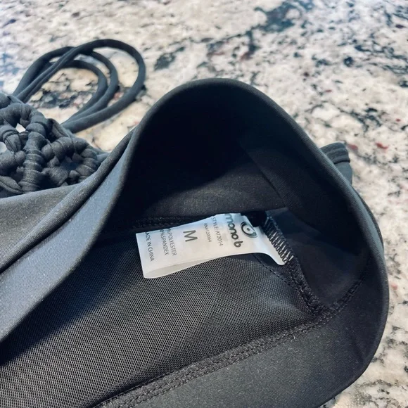 MONO B Dragon Braid Straps Racerback Sports Bra PINK / BLACK SZ SMALL MED LARGE - Picture 9 of 15